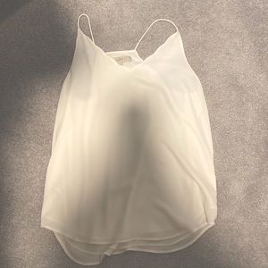 Loft Off White Scalloped Tank Top